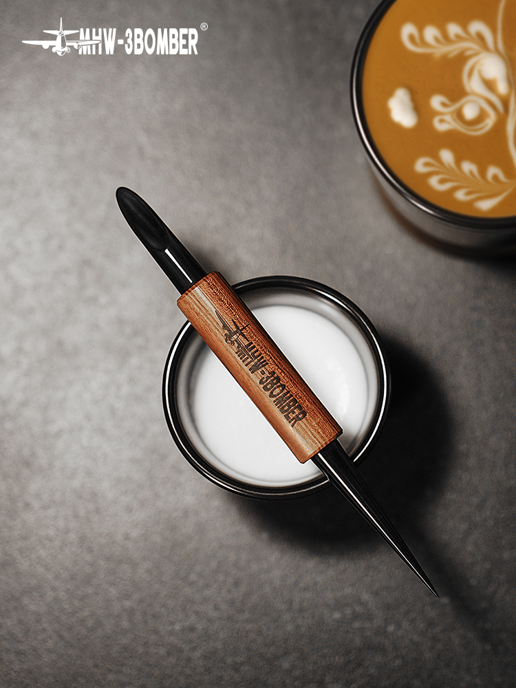 MHW-3BOMBER Bomber Coffee Carving Needle Solid Wood Hook Needle Bar Carved Stick Latte Artist