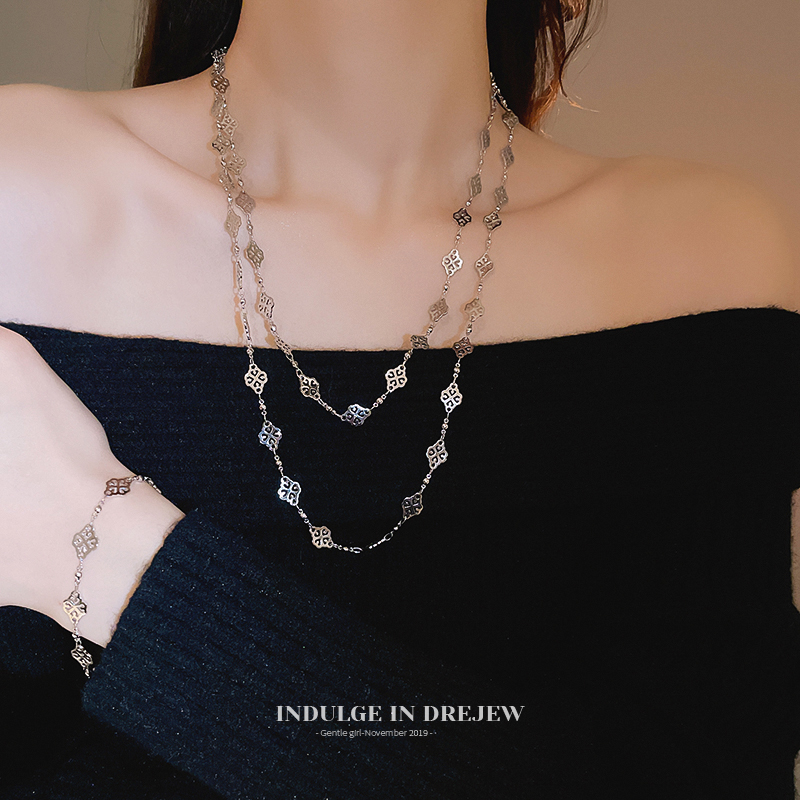 Silver Long Style Xiangyun Stackable Necklace for Women New Arrival Sweater Chain Accessible Luxury Fancy Summer 100 Accessories