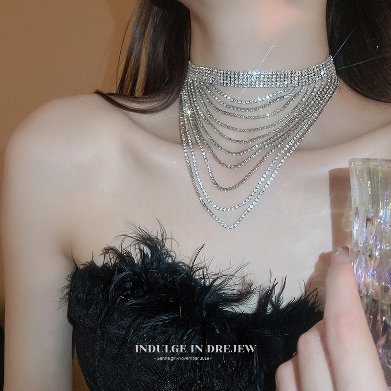 Multi-Layer Twin Necklace 2025 New Arrival Best Selling Exaggerating Collarbone Necklace Female Fancy Niche Style Annual Meeting Formal Dress Accessories