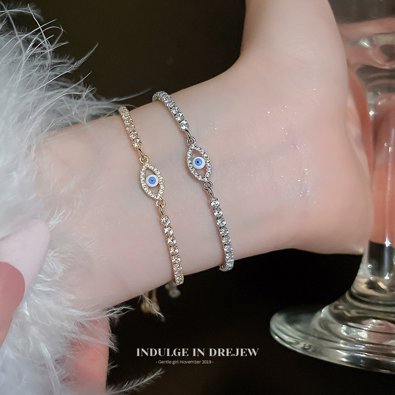European and American Zircon Eye Adjustable Bracelet 2025 New Popular High Sense Bracelet Retro Niche Exquisite Hand Jewelry