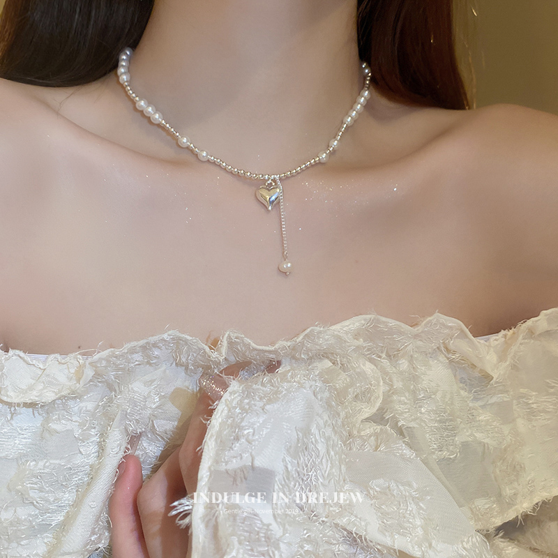 Light Extravagant Love Heart Women's New Chinese Pearl Necklace