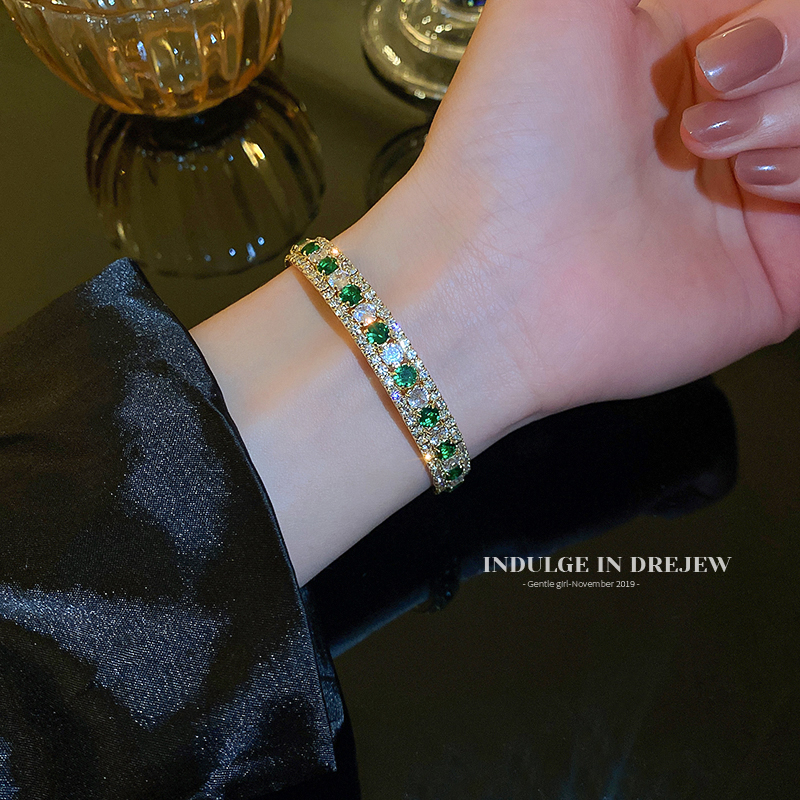 INS Women's Special-Interest Design Fancy Green Bracelet