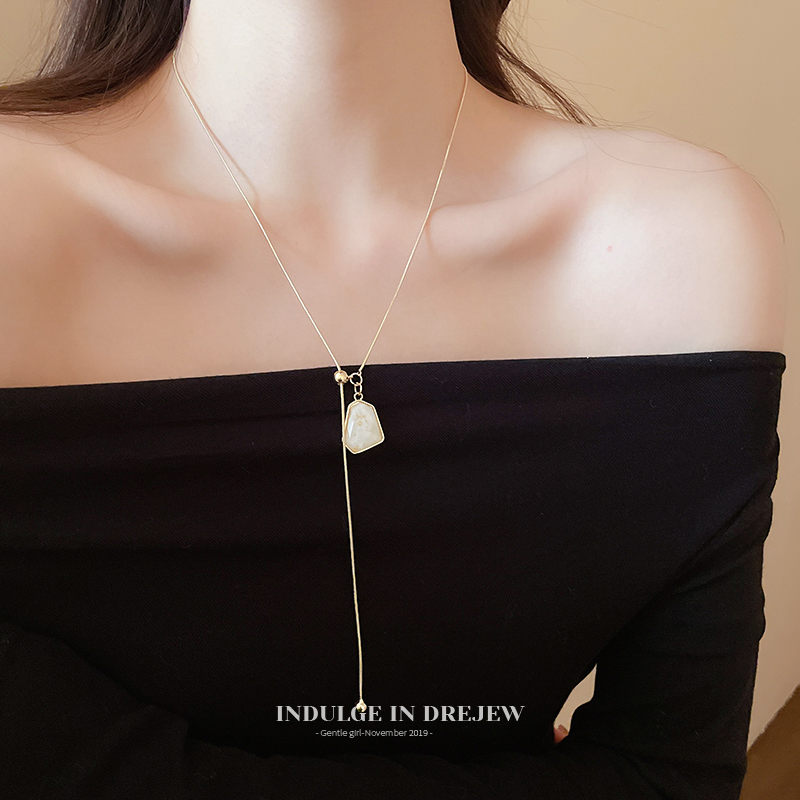 Gold Irregular Tassel Long Necklace for Women 2025 New Arrival Light Luxury Minority Clavicle Chain Fancy Sweater Chain