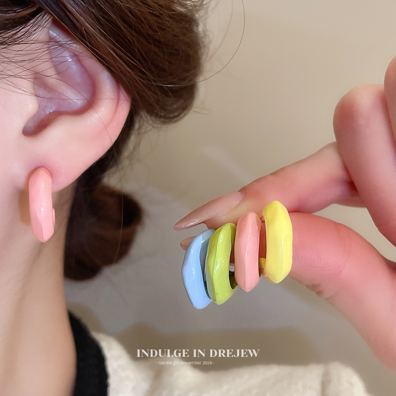 Candy-Colored Drip Ruched Ear Studs 2025 New Arrival Hot-Selling Earrings Accessible Luxury Fancy Fashionable and Versatile Earrings Women