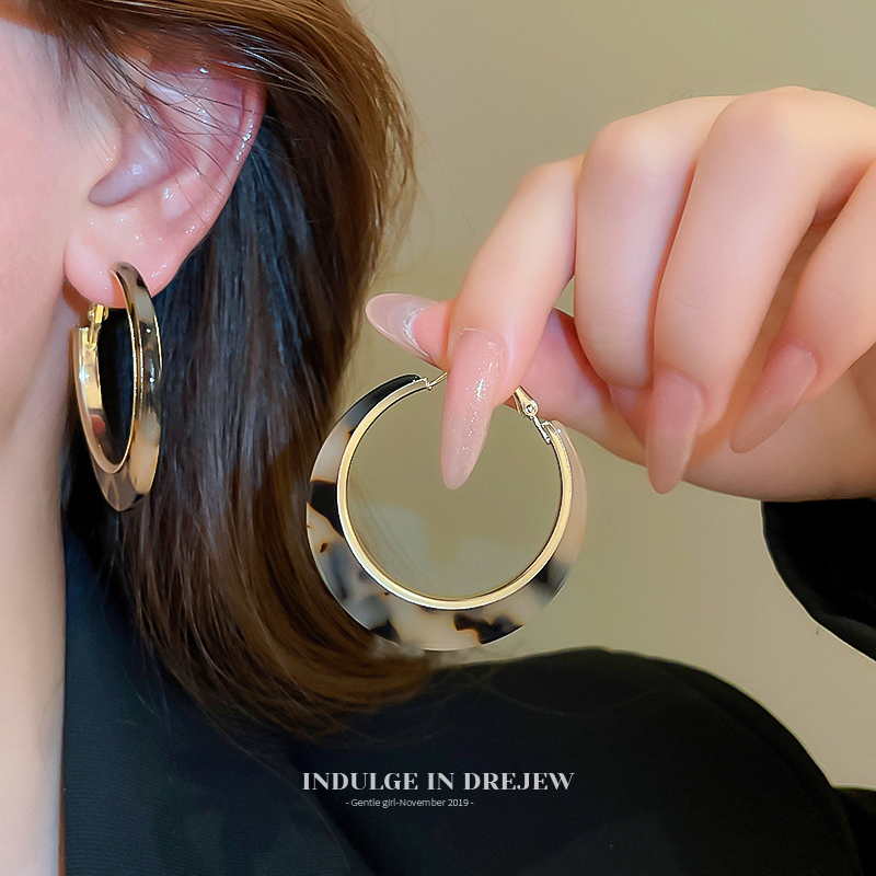High Profile Retro round Leopard Print Earring Ring/Stud Earring Female Elegant Fashion Personality Earrings Unique Elegant Fancy Earrings
