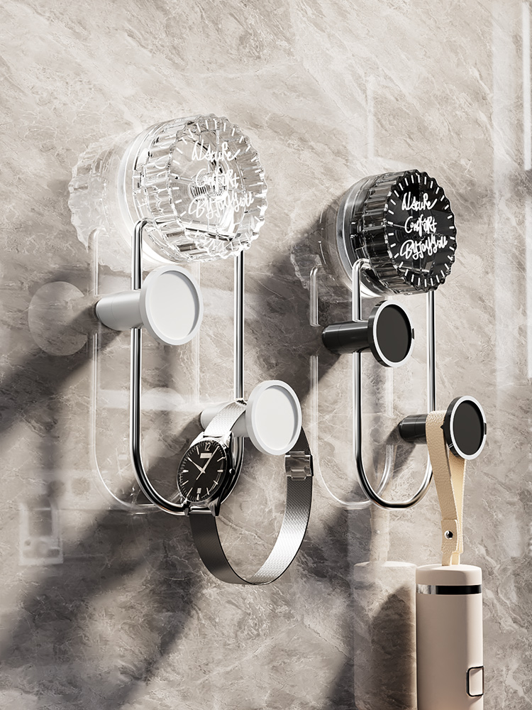 Accessible Luxury Double O Hook Multi-Functional Punch-Free Invisible Wall Strongly Adhesive Load-Bearing Sticky Hook Rotate Key Rack