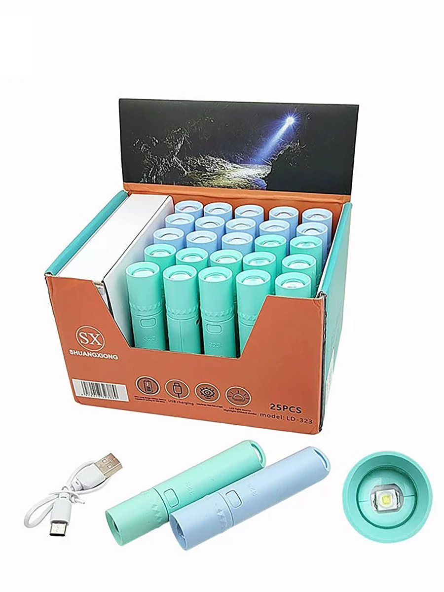 Retractable Mini Torch New Arrival Portable Super Bright Super Light Lighting Small Flashlight Focusing Display Box Charging Strong Light