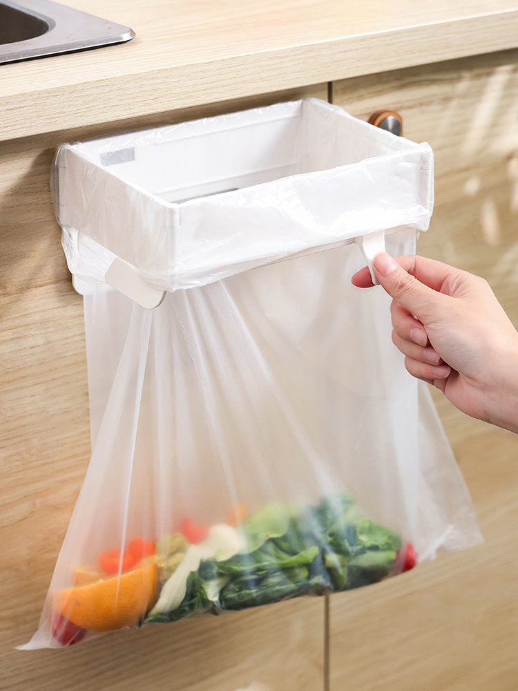Foldable Garbage Rack Garbage Bag Bracket Simple Hanging Plastic Bag Holder Kitchen Convenient Plastic Bag Support Frame