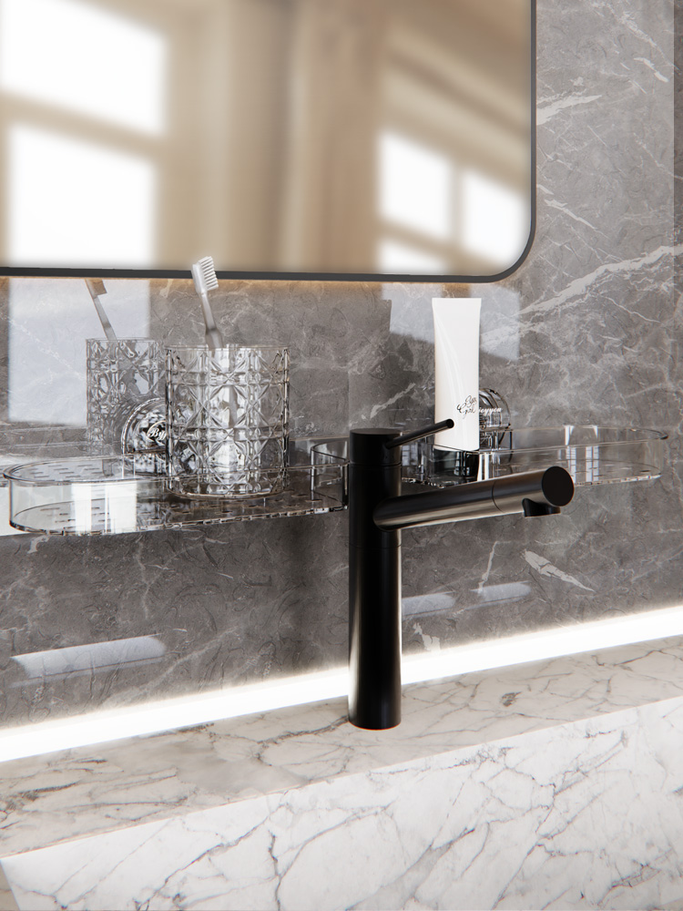Suction Cup Wash Table Rack Wall-Mounted Punch-Free Bathroom Sink Mirror Front Faucet Storage Rack Drain Rack