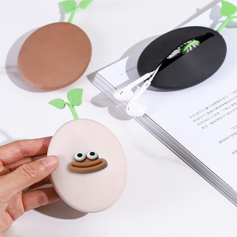 Coffee Bean Keychain New Arrival Creative Cartoon Big Mouth Key Buggy Bag Earphone Buggy Bag Lightweight Portable Storage