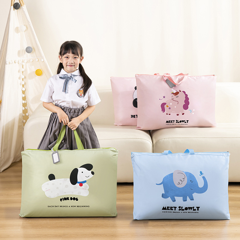 Cute Pet Kindergarten Duvet Buggy Bag Large Capacity Moisture-Proof Clothes Organizer Bag Quilt Buggy Bag Moving Packing Bag