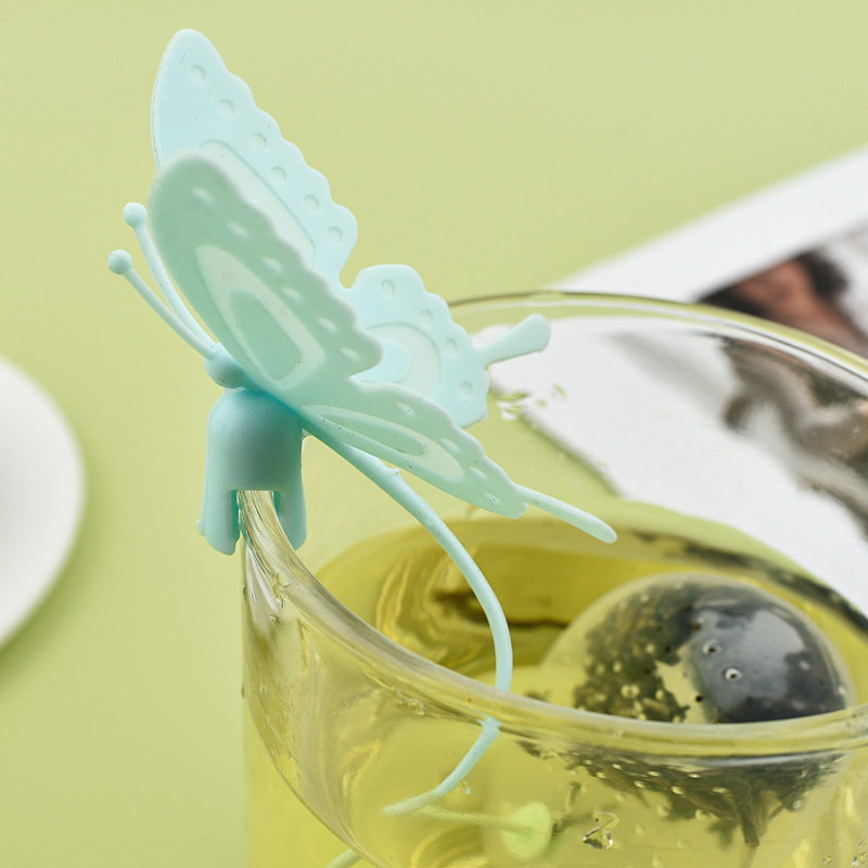 Silicone Butterfly Tea Strainer Creative For Home Tea Bag Three Colors Optional New Arrival Shape Tea Filter Transparent Tea Bag