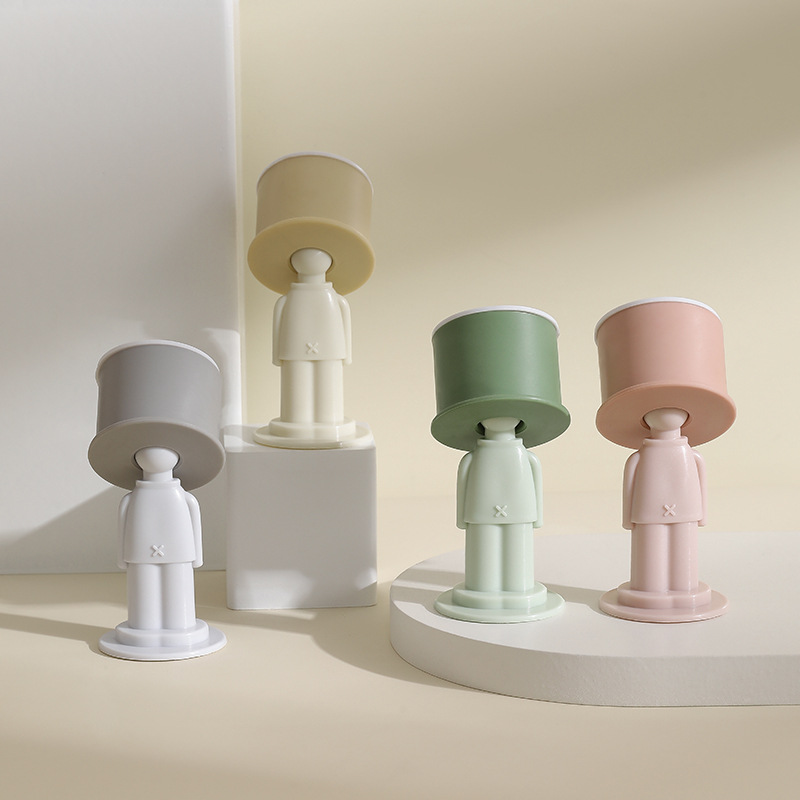Fresh Magician Door Stopper Creative For Home Bedroom Silicone Anti-Collision Punch-Free Bathroom Mute Wall Door Stopper