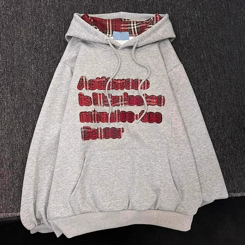 American Retro Hooded plus Size Sweatshirt Female Spring & Fall Loose Oversize Harajuku Style Couple Casual Versatile Outerwear
