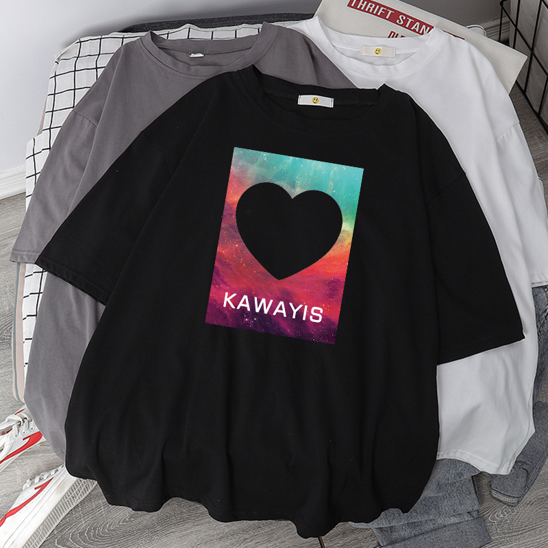 Pure Cotton Short Sleeve Women's T-Shirt Summer Dress 2024 New Arrival Korean Loose Plus Size Ladies Plus Size 120.00kg Hong Kong Style Half Sleeve Belly-Covering Coat