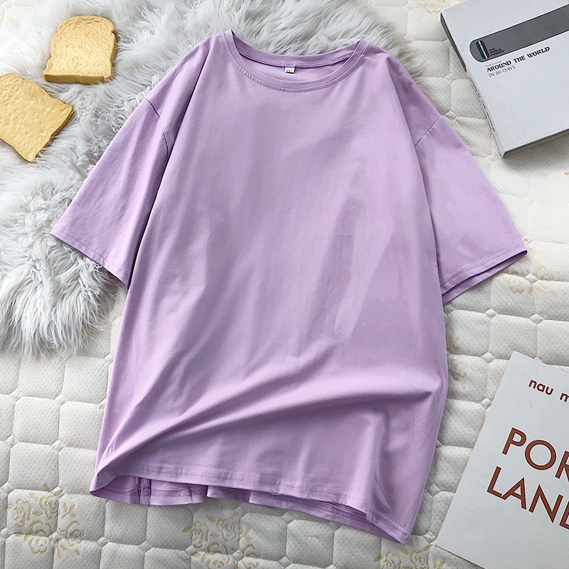 Pure Cotton Short Sleeve T-Shirt Women's Ins Fashion Plus Size 2023 Summer New Arrival K-style Plus Size Ladies Loose 100.25kg Sleeve Tops