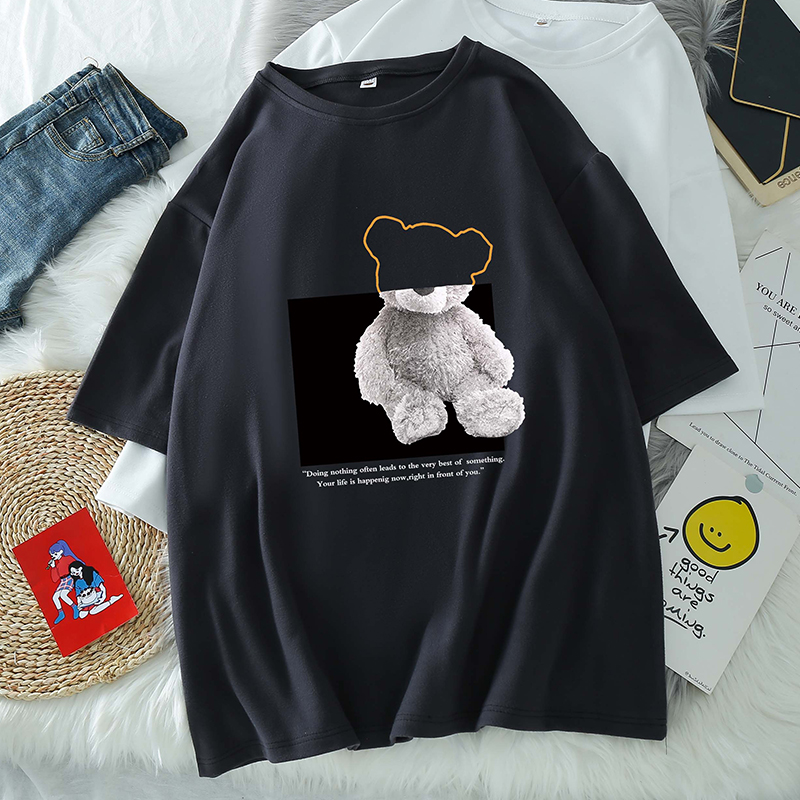 European Goods Plus Size Pure Cotton Short Sleeve T-Shirt Women's Summer K-style Loose plus Size plus Oversized Girls 1.00 Kg-150.00 kg Half Sleeve Tops
