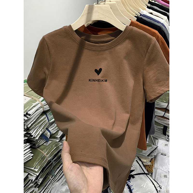 Plus Size 1.00 Kg-150.00 kg Niche Design Shoulder Pure Cotton Short Sleeve T-Shirt Female Loose Casual All-Matching Tops Spring and Summer Tide