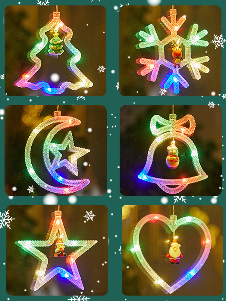 Internet Celebrity Christmas Sucker Lantern Heart-Shaped Shop Pendant Atmosphere Bell Christmas Decoration Scene