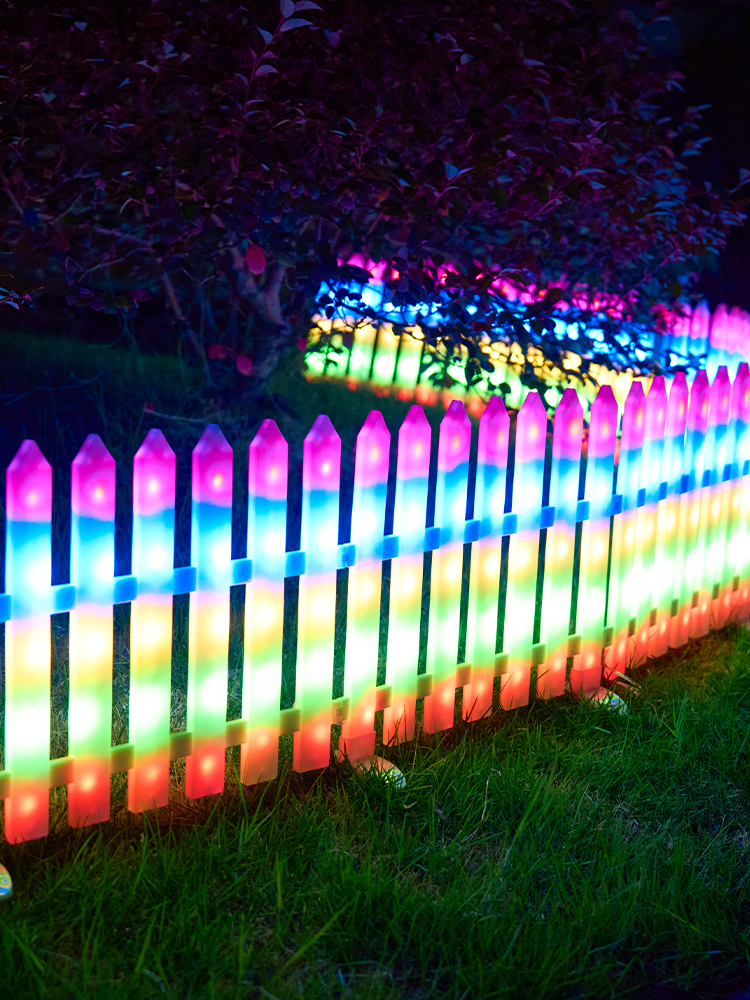 Solar Fence Floor Lamp Internet Celebrity Yard Layout Ambience Light Outdoor Fence Decorative Creative Luminous Fence off the Fence
