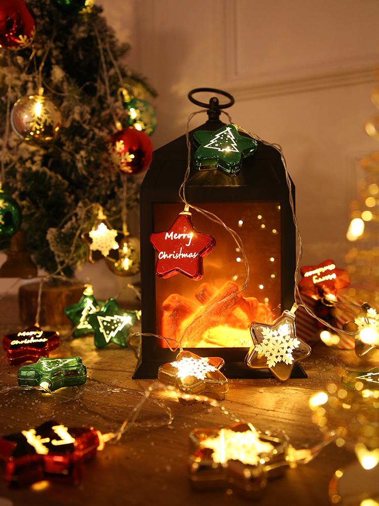 Christmas Colored Lantern Flashing Starry Light String Shop Cabinet Christmas Tree Hanging Light Scene Decoration Ambience Light