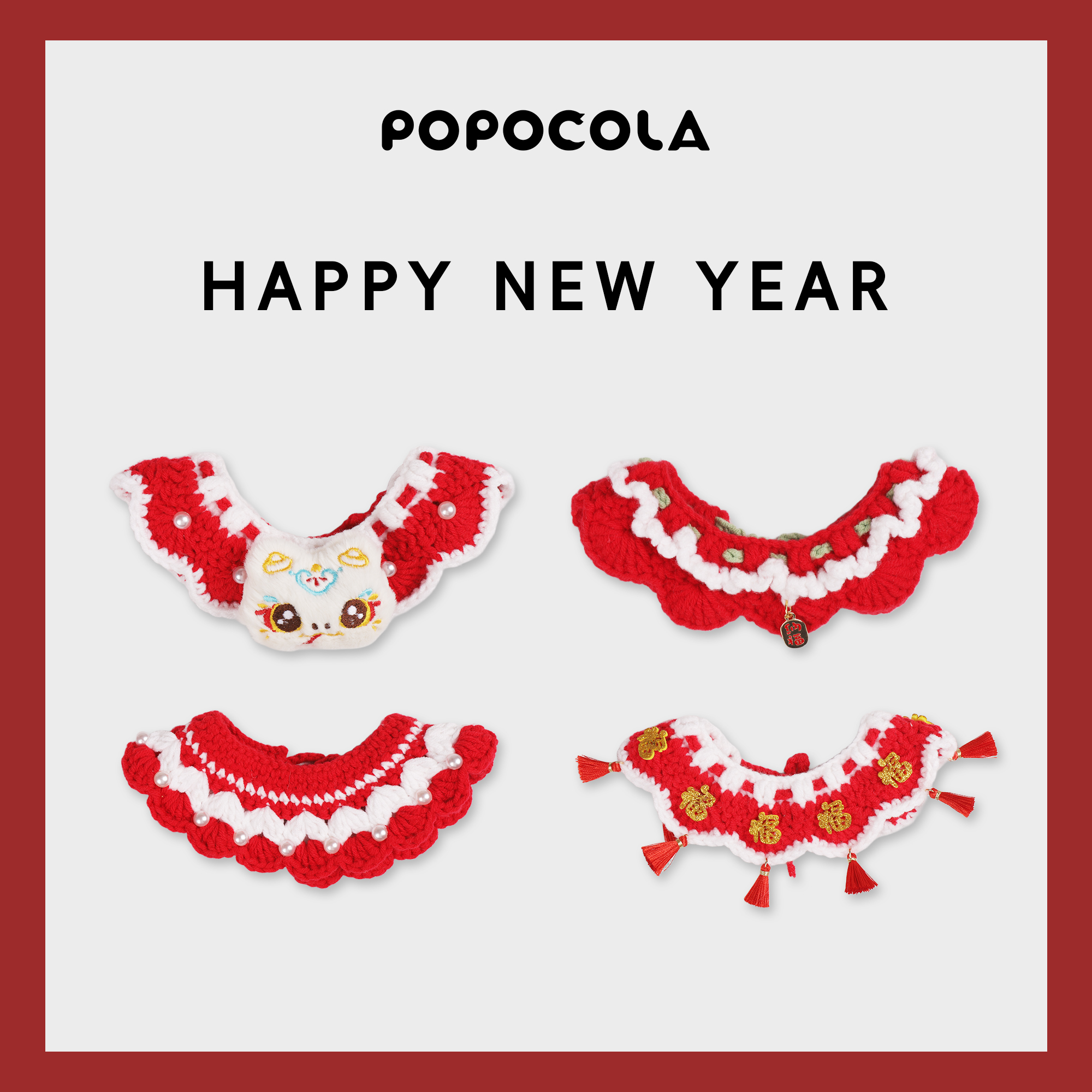 Popo Snake Year Cat Scarf New Year Scarf Pet Clothes Dog New Year Festive Collar Accessories Dress up Bib