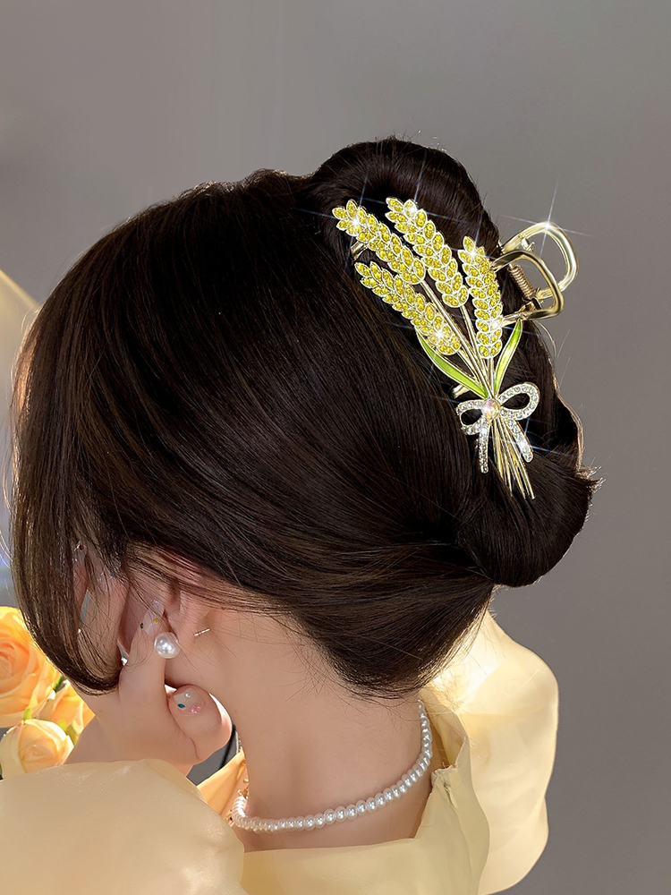 Wheat Grip Classy Elegant Hair Clip Female Back Head Hairpin Large Hair Volume Multi-Updo Shark Clip Hairware