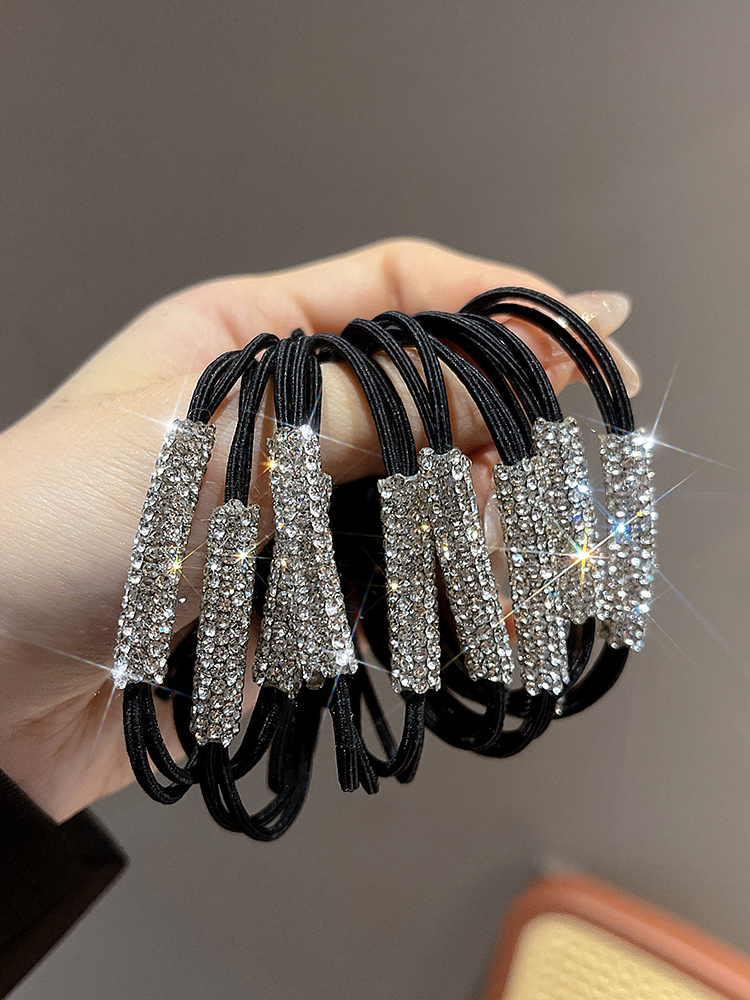 Rhinestone Heafrope Female 2024 New Arrival Classy Hair Rubber Band High Elastic Durable Hair Band Fancy High Ponytail Hair String