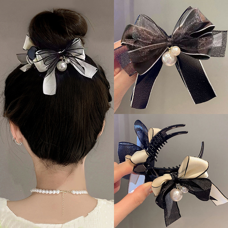 Bows Bun Grip Back Head Updo Gadget Elegant Fancy Ponytail Hairpin Clip Headwear Female