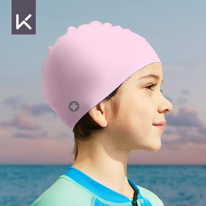 Keep Girl Print Cute Professional Ear-Protecting Swimming Cap