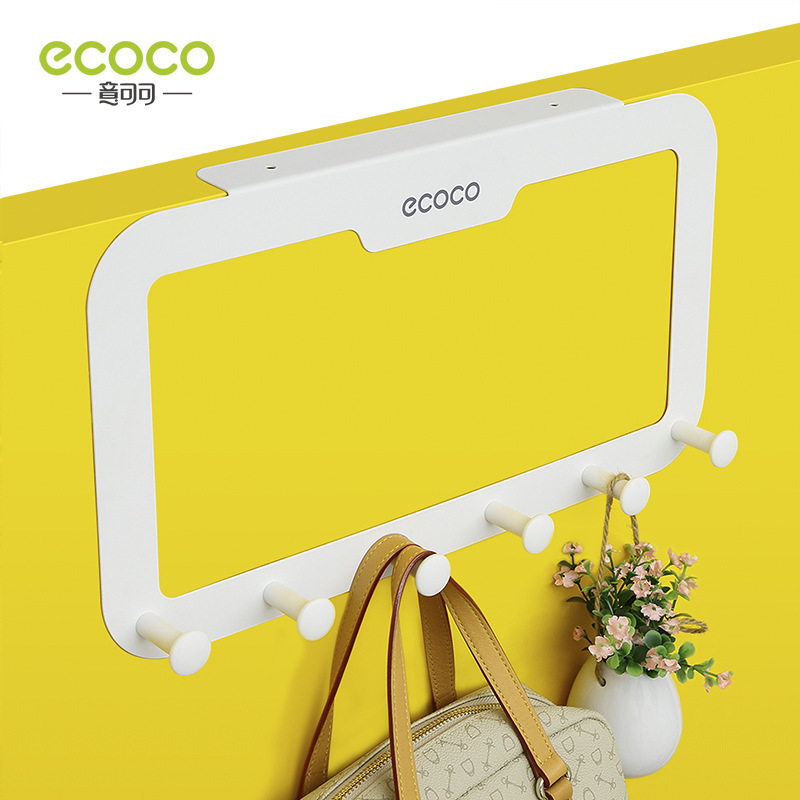 Behind the Door Hook Punch-Free Wall Hanging Seamless Coat Rack Cabinet Top Invisible Clothes Hook Six-Piece Hook behind the Door Hanging Cloth Rack