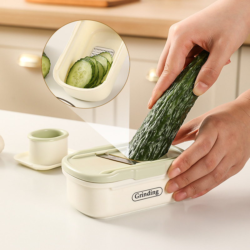 Garlic Grinder Ginger and Garlic Slicer For Home Multi-Functional Onion and Ginger Grinder Complementary Food Cucumber Carrot Manual Rub Fruit Puree
