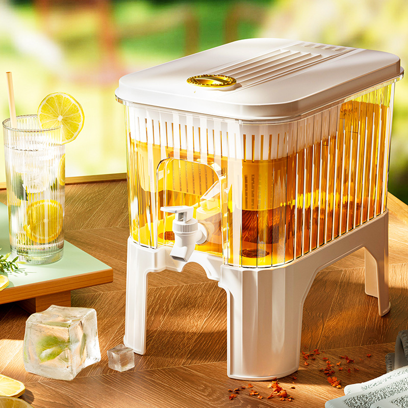 Cold Water Bottle with Faucet For Home Refrigerator Cold Boiled Water Juice Fruit Drink Tea Barrel Large Capacity Temperature Resistance Water Pitcher