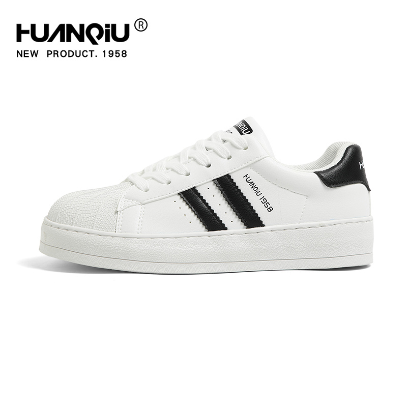 Global Platform White Shoes Women Spring New Low-Top Versatile Chic Shoes Niche Korean Style Shell Shoes