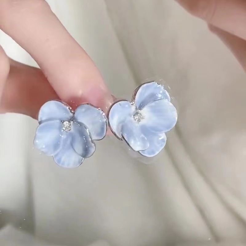 Blue Mosquito Coil Earrings Cool Butterfly Flower-De-Luce