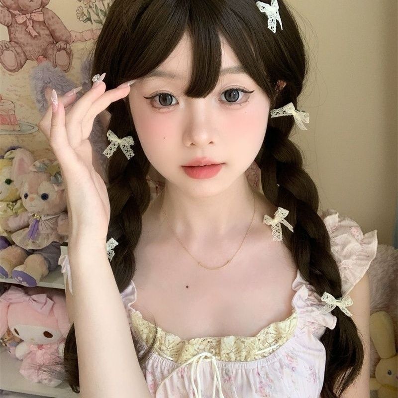 Pastoral Style Creamy-white Cute Mini Barrettes Lace