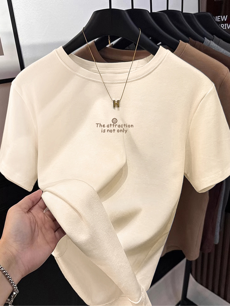 Shoulder Short Sleeve T-Shirt Women's Clothing 2025 Summer New Design Sense Niche Style Early Spring European Shirt Best Selling Top Clothes