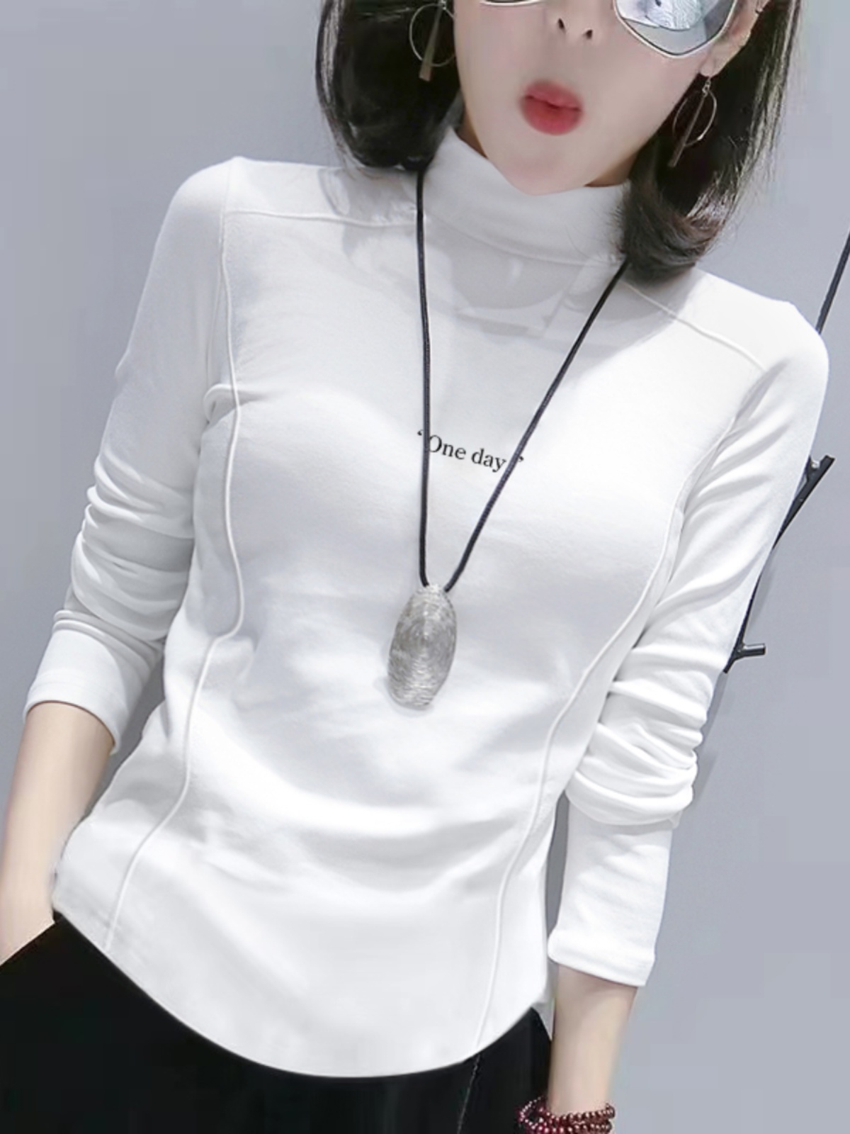 Half Turtleneck Bottoming Shirt Women's Autumn and Winter 2025 New Design Sense Slimming Inner Pure Cotton Long Sleeves T-Shirt Tops