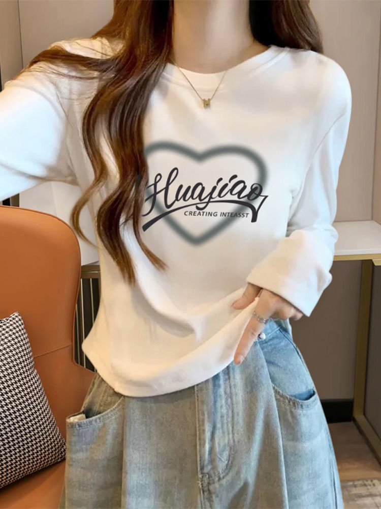 White Dralon Bottoming Shirt Women Autumn and Winter New Inner wear Shoulder Long sleeves Shirt Slimming Irregular Niche Top Fashion