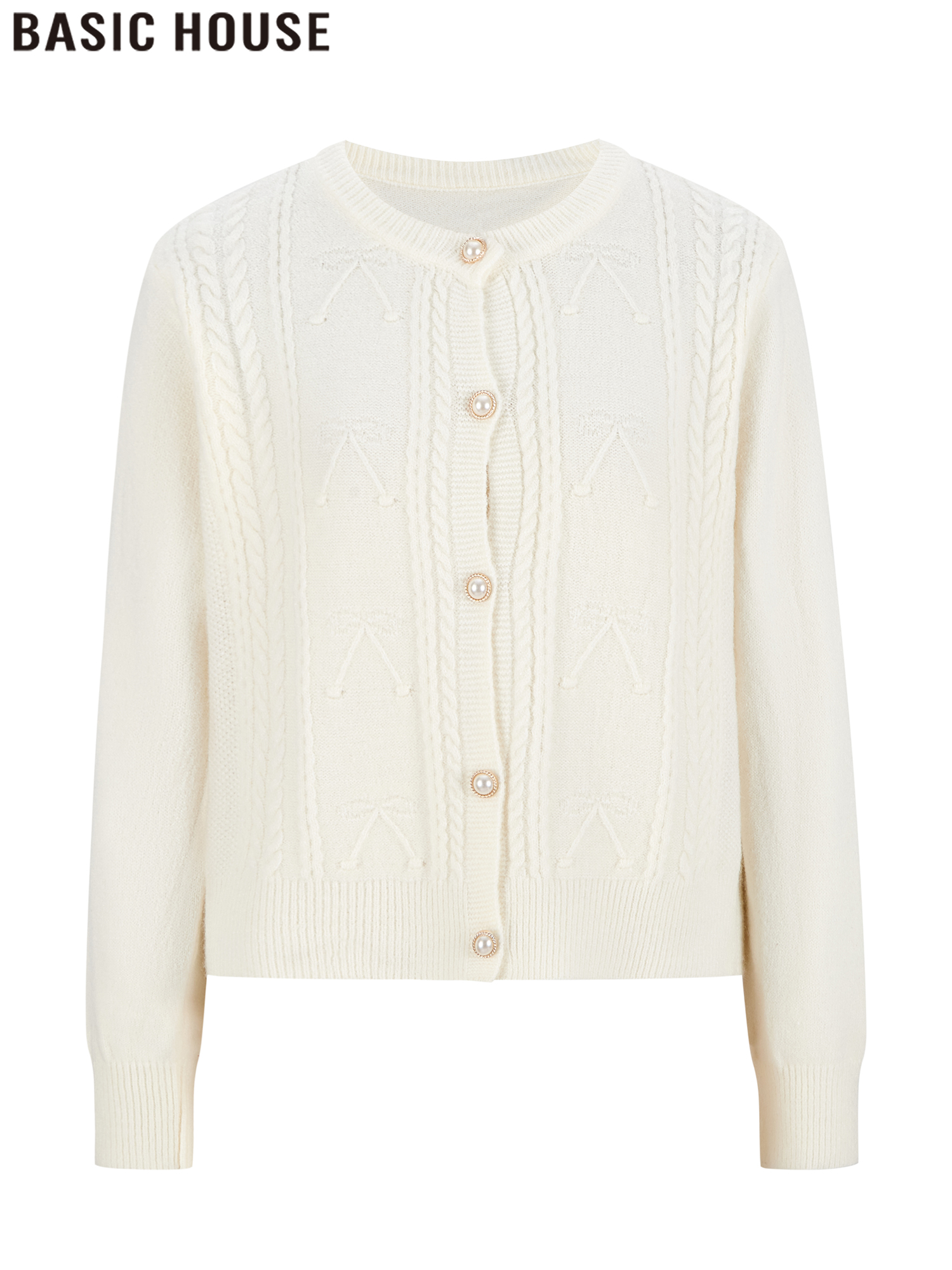 Basic House/Baijiahao Fat White Soft Glutinous Sweaters Cardigan Outwear 2025 Spring New Arrival Women's Clothing