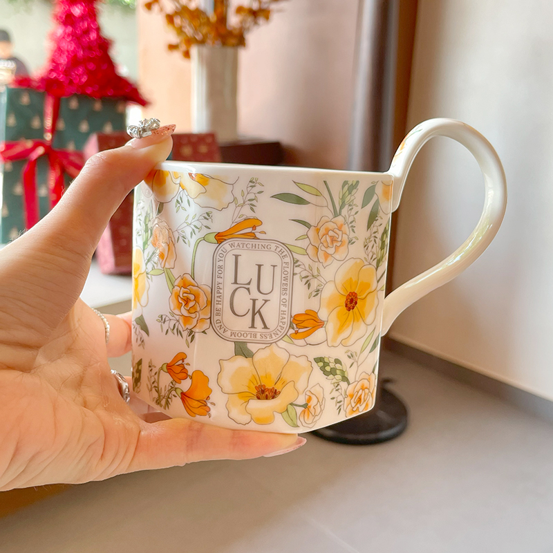 Fresh Retro Mug Ceramic Water Cup For Home Good-looking Girl Coffee Cup Office Large Capacity Cup