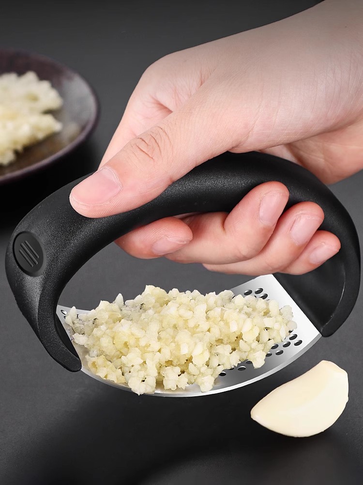 Manual Stainless Steel Ring Garlic Press Garlic Pounding Ladle Large Mashed Garlic Garlic Grinder For Home Kitchen Racket Minced Garlic Tools
