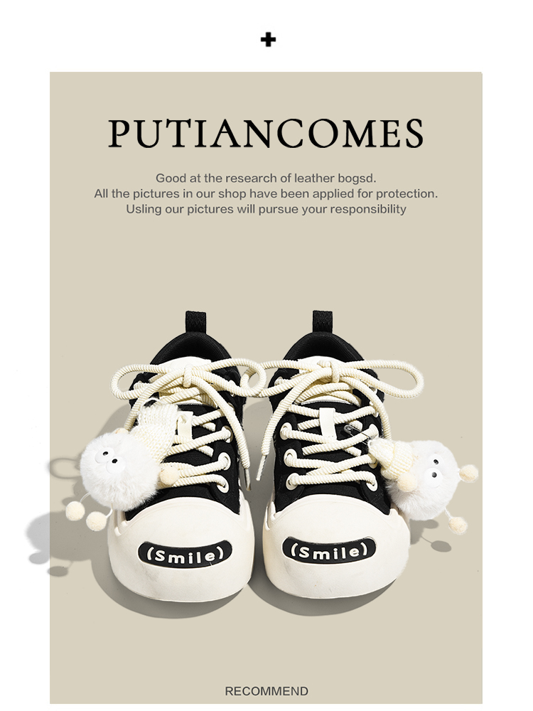 Wht Same Style Fashion Casual Shoes for Women 2024 Winter New Arrival Raise the Bottom Ugly and Cute Black and White Board Shoes Canvas Shoes Fashion