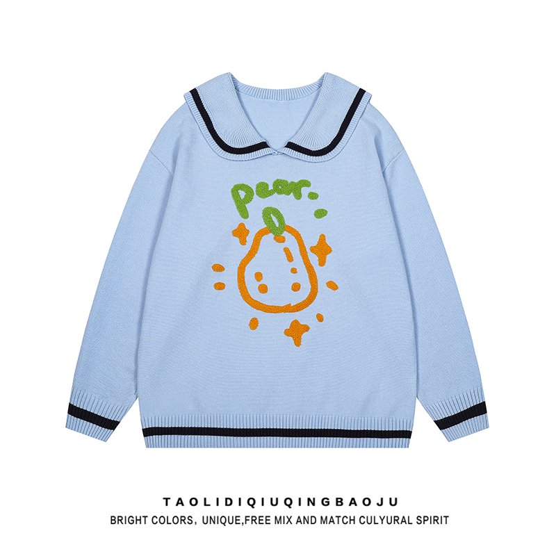 Sweet College Style Sailor Collar Soft Glutinous Sweater Female Winter Comfortable Loose Casual Small Knitwear Tops
