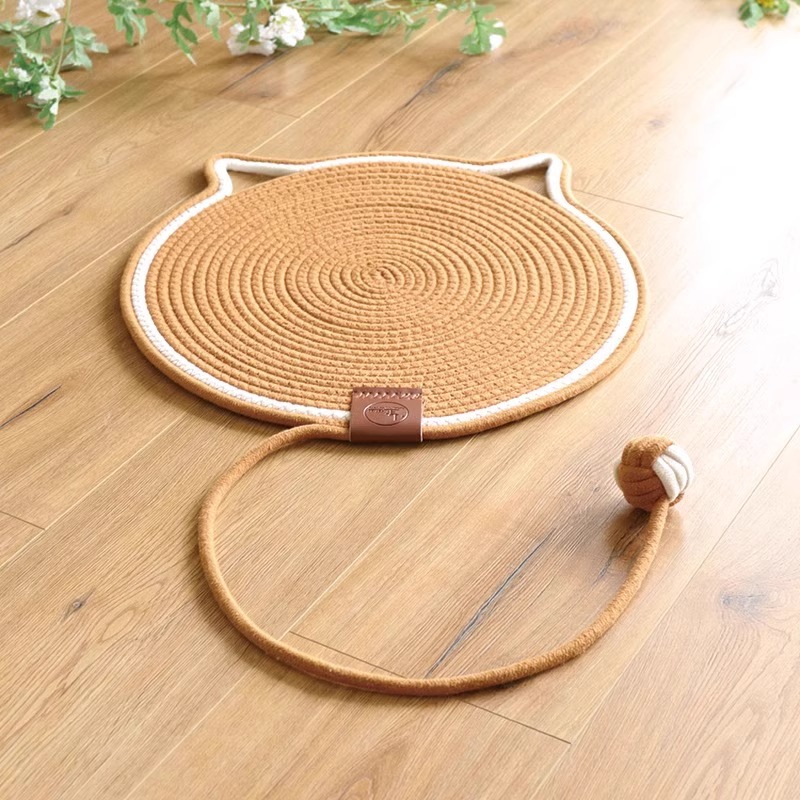 Cotton String Cat Scratching Pad Scratch-Resistant Wear-Resistant Weaving Pet Cat Sleep Cotton Cushion Cat Lying Mat Non-Stick Wool Grinding Claw Mat