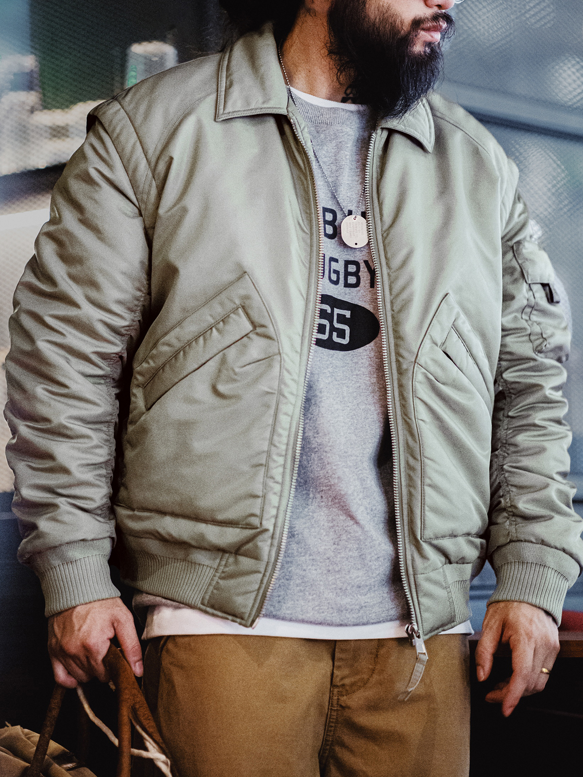 Madden Cargo American vintage Cwu-45p Bomber jacket Cotton-padded jacket Cold-Proof Warm Lapel Outerwear Men's Autumn and Winter