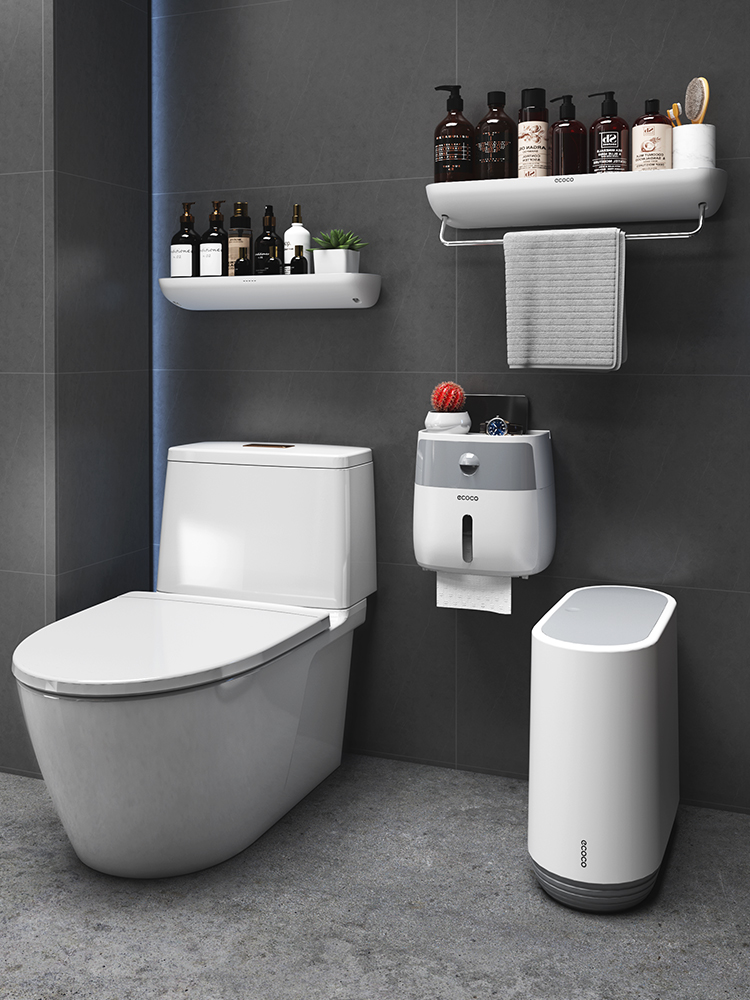Wall-Mounted Wall-Mounted Punching-Free Toilet Bath Storage Rack