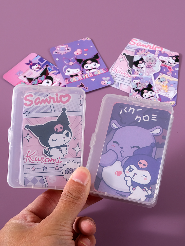 Coolomica Card Box Sanrio Poker Card Storage Box Set Game Card Plastic Transparent Box Card Organizing Flat Box