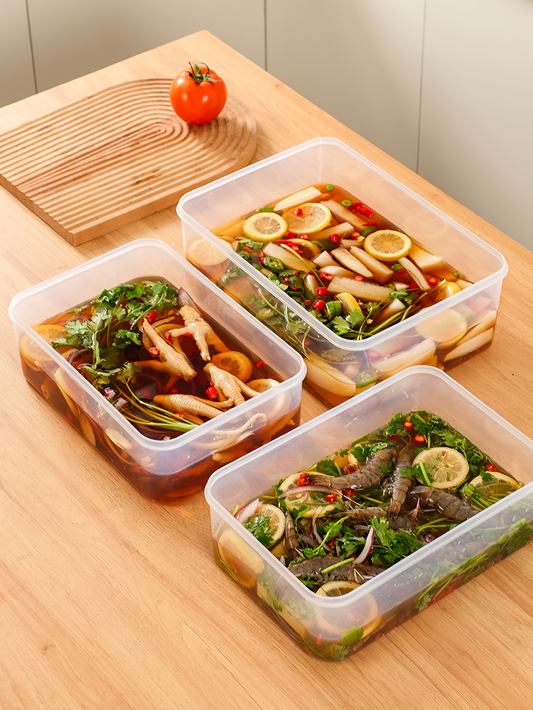 Raw Pickled Crisper Brined Vegetable Pickled Cabbage Jar Pickles Refrigerator Large Capacity Food Storage Sealed Plastic Box Rectangular