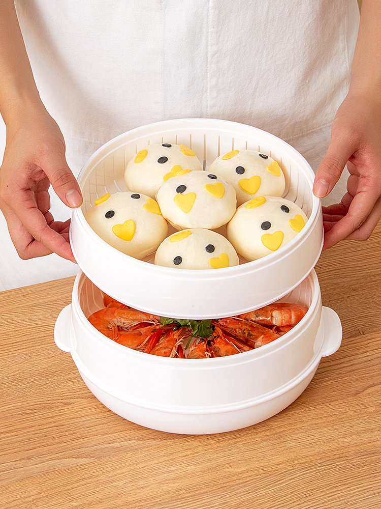 Microwave Oven Heating Steamer Special Vessel Hot Steamed Bread Fabulous Dishes Heating up Appliance Multi-Functional Food Grade Container Steaming Box Lunch Box
